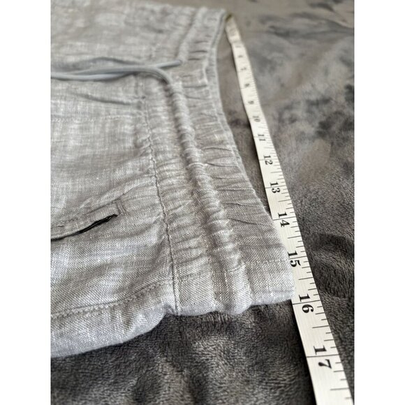 Athleta Women's Linen Drawstring Pants M Gray Breathable Beach Vacation - Picture 9 of 11